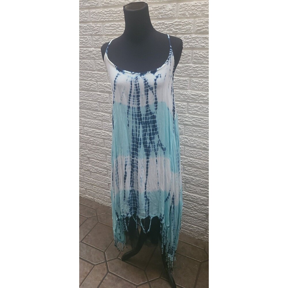 Beach Exist Tye Dye Maxi Dress String Open Back Stretch $50 Nwt